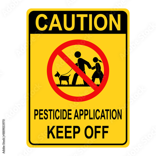 Pesticide application warning sign, Do not enter notice. Flat vector illustration design