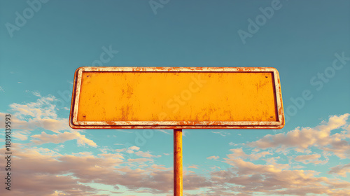 Road signs, billboards, traffic signs, no text. Background is sky.