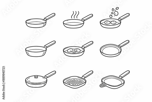 Collection of cooking pans and pots: different types and uses illustrated