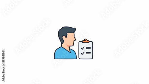 Man holding clipboard with checklist completed.