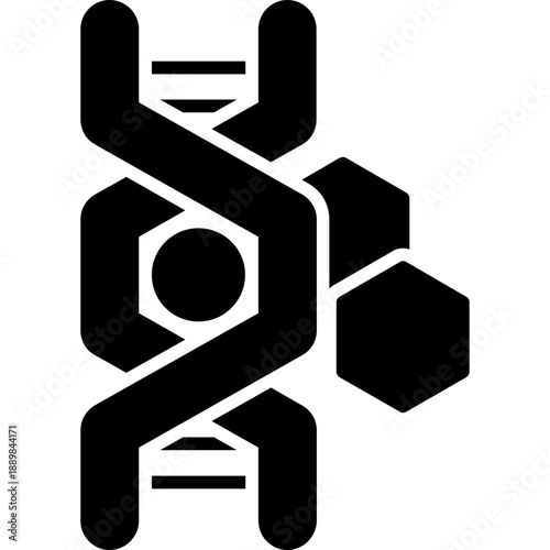 DNA helix with molecular shapes