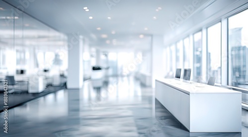empty white business office with blurred background. High quality
