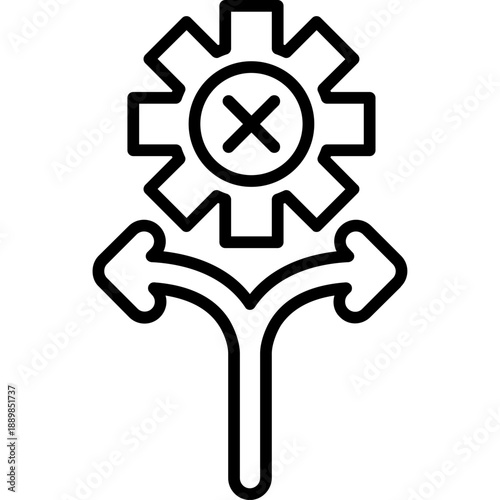 Bifurcation path with gear