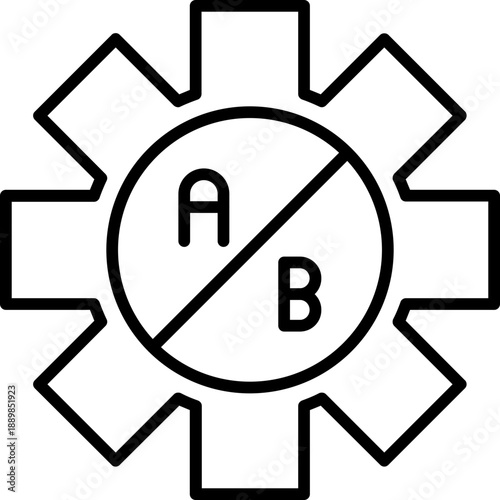 Gear with A and B symbols