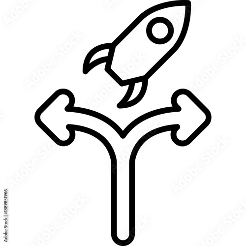 Branching arrows with rocket