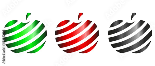 Creative vector Gradient Apple set. Vector illustration of trendy Gradient Apples collection isolated transparent background. Creative fruit juice package decor business logo label design. EPS 10