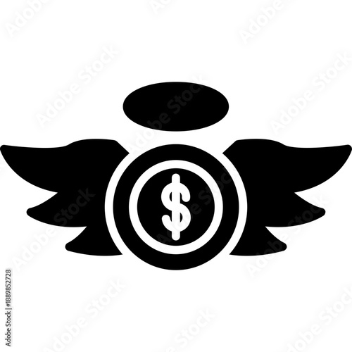 Angel investor coin with wings
