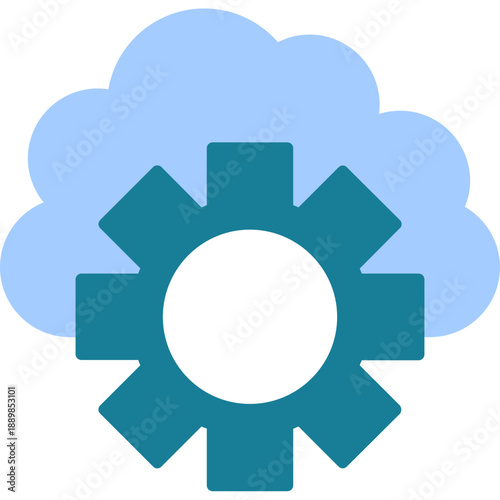 SaaS cloud with gear