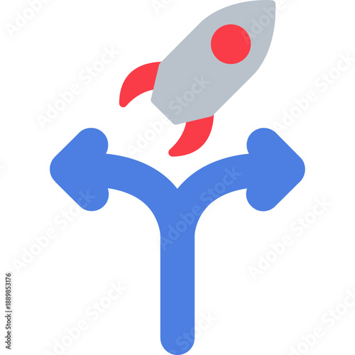 Branching arrows with rocket