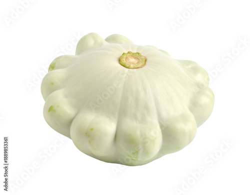 White pattypan squash with a transparent background