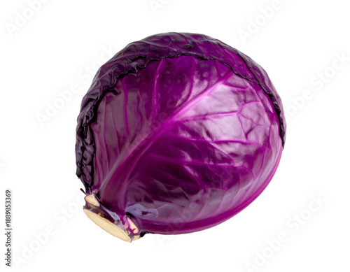 Whole fresh red cabbage displaying healthy raw vegetable