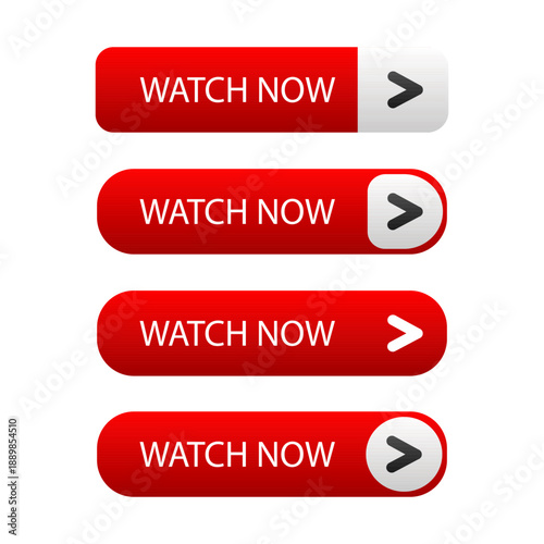 Video Call To Action Buttons Set. Vector illustration.