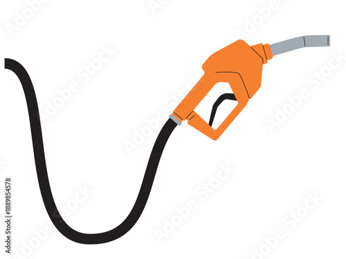 Flat fuel nozzle. Vector illustration isolated on a white background
