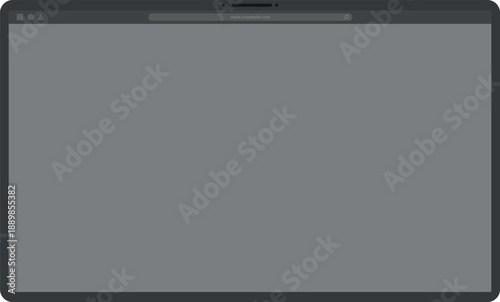 A sleek black tablet pc with a blank digital screen display sits on a white background, representing modern mobile technology and touch monitor design for business web internet browsing