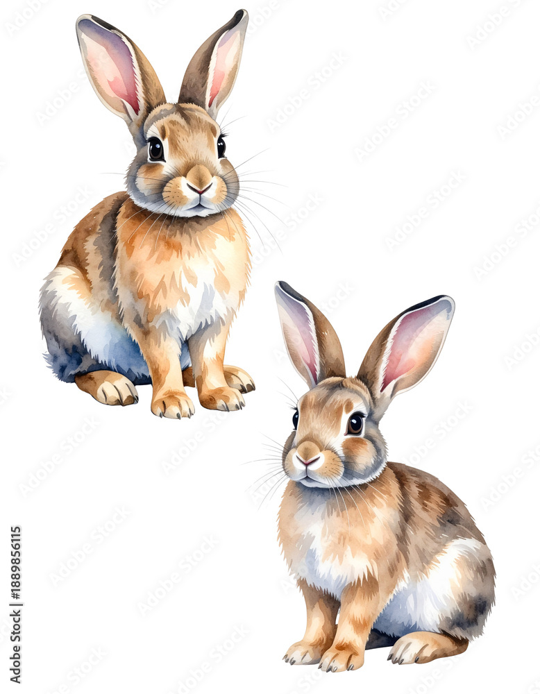 Obraz premium An illustration of a cute cartoon Easter bunny holding colorful Easter eggs against a white background