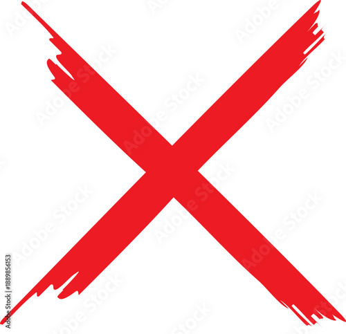 red crossed mark vector 