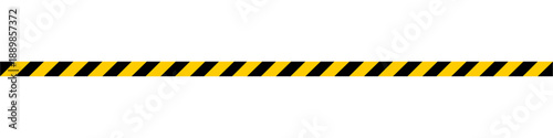 Road traffic safety straight line border with Yellow and black striped. long seamless line with striped candy lollipop pattern isolated on transparent background