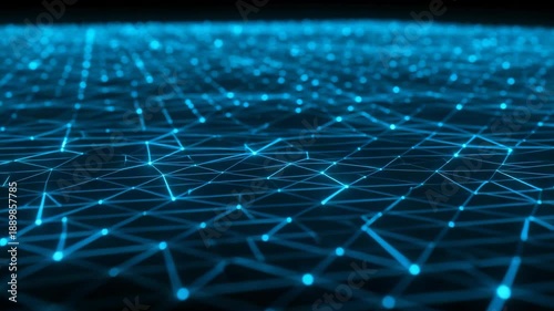 Wallpaper Mural Abstract Blue Network of Interconnected Lines and Nodes in a Geometric Pattern for Future Technology Background with Artificial Intelligence Concept Torontodigital.ca