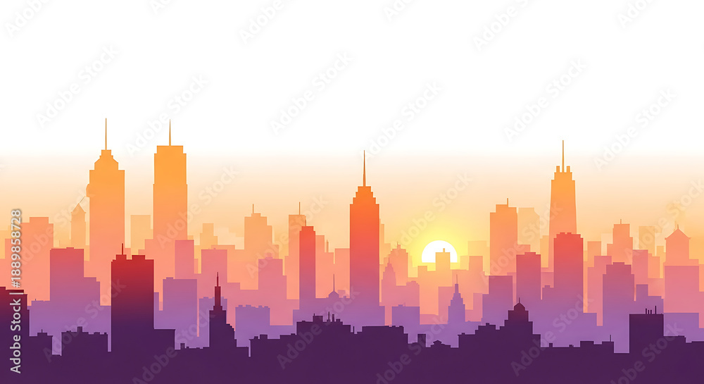 Fototapeta premium Cityscape at Sunset