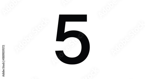 Free Download A stark bold representation of the numeral five is prominently displayed against a clean minimalist white background - GFXLoad