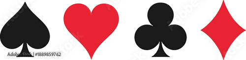 Playing Card Suits Hearts Diamonds Spades Clubs