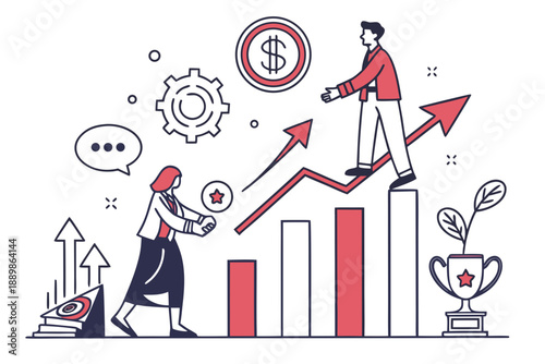 Business Success Measurement Illustration Flat Ve (5)