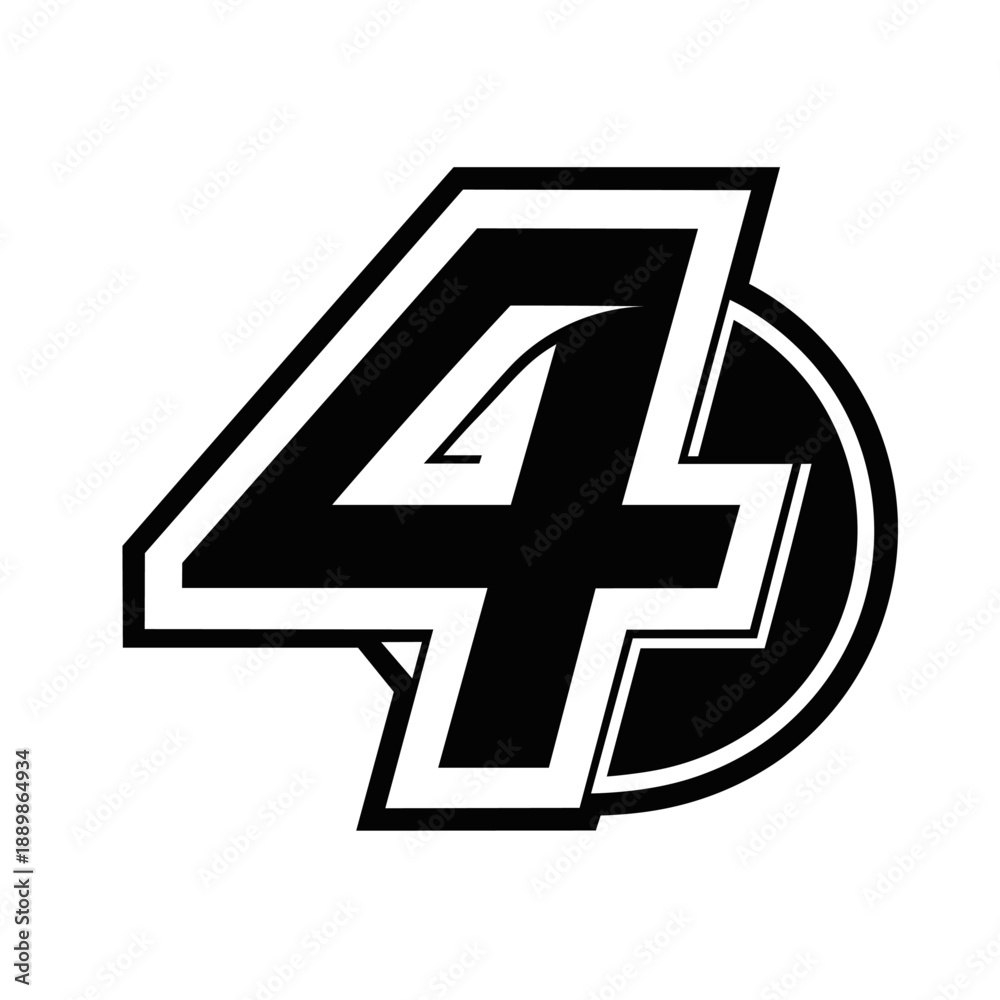 Obraz premium logo minimal letter 4