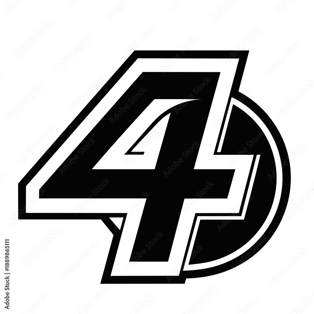 Fototapeta premium logo minimal letter 4