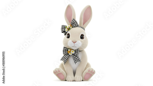 Adorable Easter bunny with floral bows