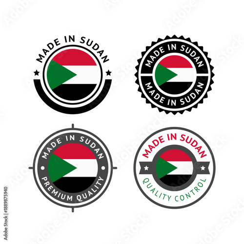 Free Download National flag of the Republic of the Sudan, set flat vector icons - GFXLoad