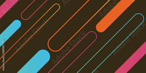 Abstract minimal geometric shape background with gradient. Dynamic shapes composition