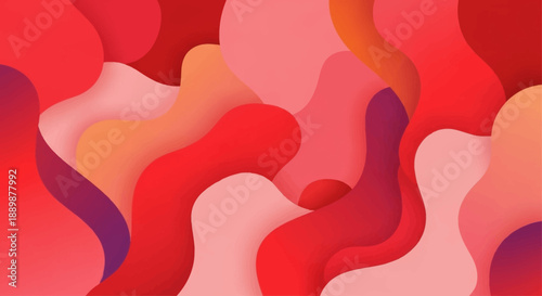 Abstract red organic shapes background with gradient and fluid color transitions that creates a