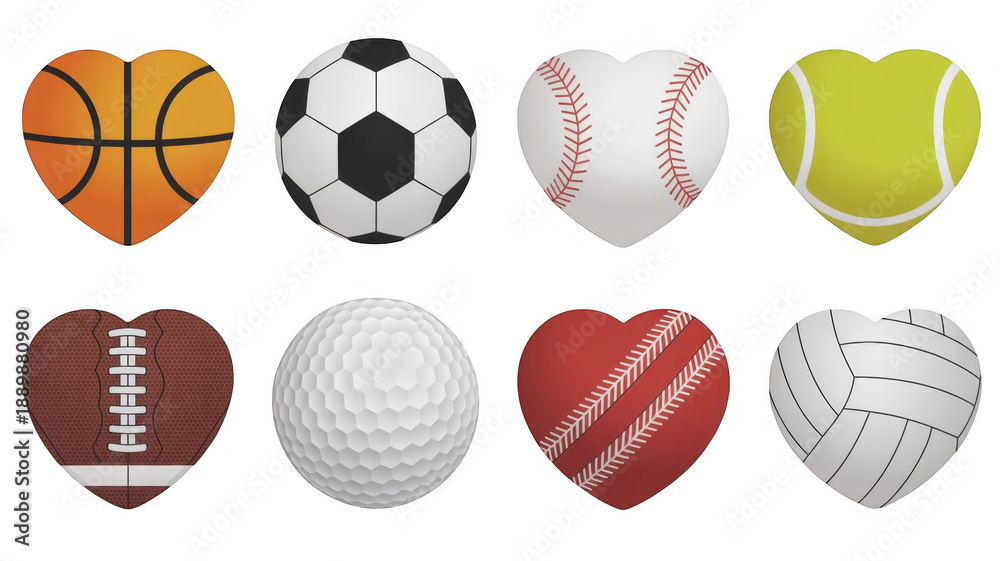 Obraz premium Heart shaped sports basketball isolated on a transparent background
