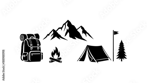 Camping Essentials Vector Icons