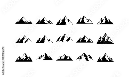 Collection of Mountain Vector Icons