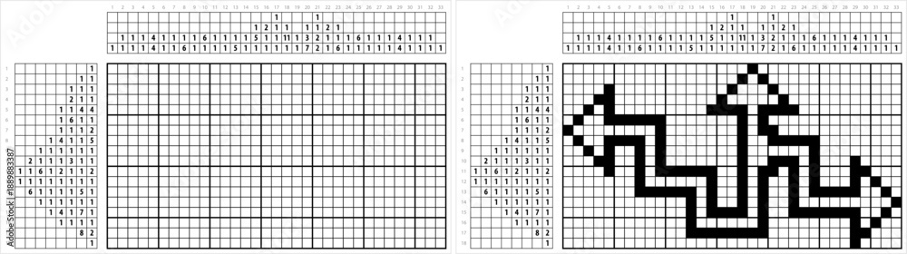 Fototapeta premium Arrow Icon Nonogram Pixel Art M_2601007