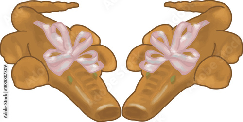 Roti Buaya Traditional Betawi Ceremonial Bread Flat Vector Illustration