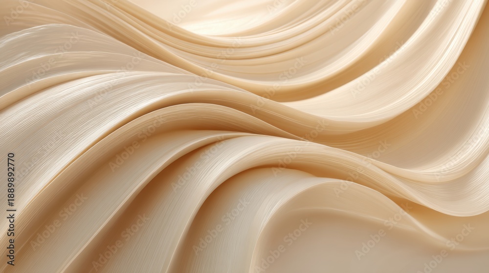 Fototapeta premium Abstract beige wave background with flowing lines and soft texture. Smooth fluid curves for modern design and presentation. Dynamic graphic element.