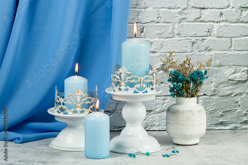 Wallpaper Mural Blue candles Torontodigital.ca