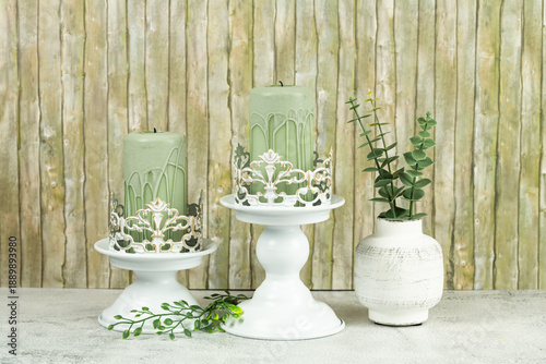 Wallpaper Mural Green candles Torontodigital.ca