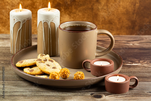 Wallpaper Mural Cup of tea, candies and candles Torontodigital.ca