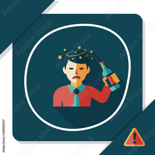 Man Drinking Alcoholic Beverage with Halo Effect.