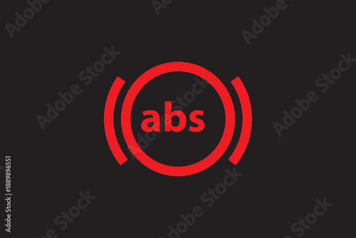ABS sign, symbol, Anti braking system sign symbol, vector.eps
