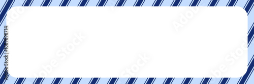 Candy cane blue frame. Christmas and New Year candy striped frame. Holiday winter border with copy space vector illustration.