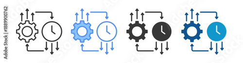 Efficiency Icon Set Multiple Style Collection