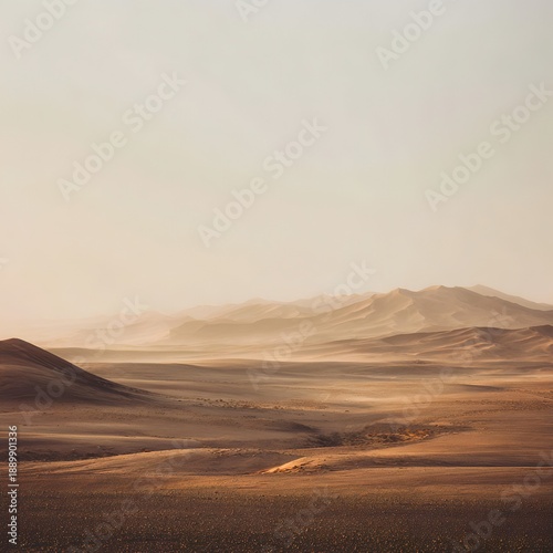 夕日に染まる砂漠の風景｜Desert Landscape in Sunset Light
