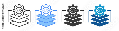 Software Icon Set Multiple Style Collection