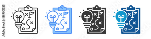 Strategy Icon Set Multiple Style Collection