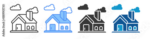 Home Icon Set Multiple Style Collection