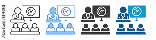 Training Icon Set Multiple Style Collection